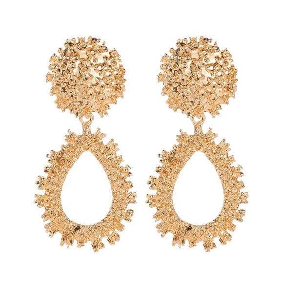 H&M Jewelry - H&M Gold Chunky Statement Stud Drop Earring